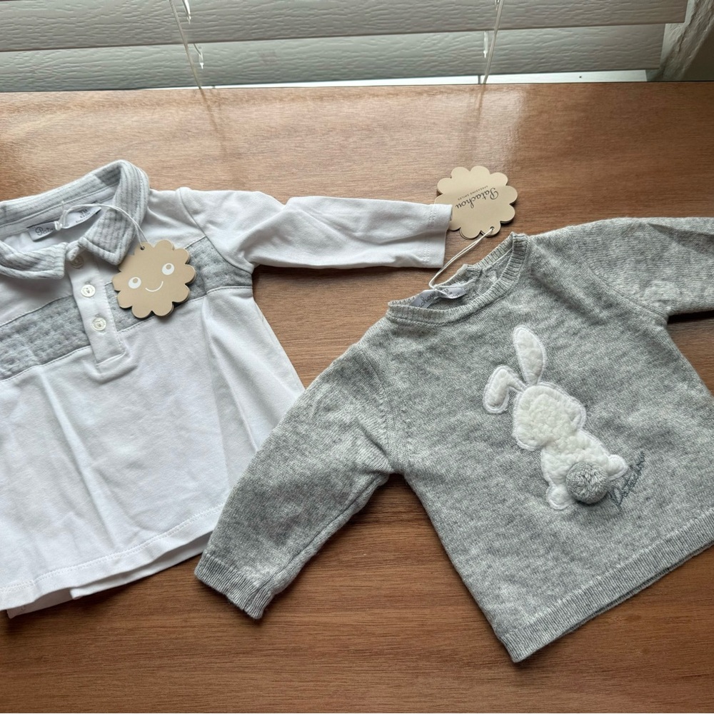 Patachou 2 baby boy shirt bundle, NWT, Size 3m